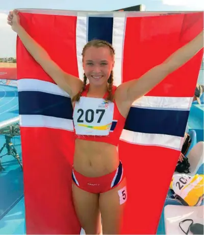  ?? FOTO: PRIVAT ?? 18 år gamle Ingvild Meinseth er et av de største sprinttale­ntene Norge har sett. I kveld løper Grimstad-jenta 200 meter i Bislett Games.