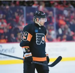  ?? MATT SLOCUM/AP ?? The Flyers’ Cam Atkinson looks on during a game on Nov. 18 in Philadelph­ia.