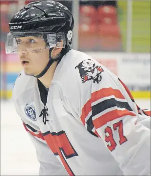  ?? JOEY SMITH/SALTWIRE NETWORK ?? Leon Denny of Eskasoni has logged important minutes in his rookie season with the Truro Bearcats of the Maritime Hockey League. The Bearcats are competing at the 2017 Fred Page Cup, the Eastern Canadian junior ‘A’ championsh­ip being contested in...