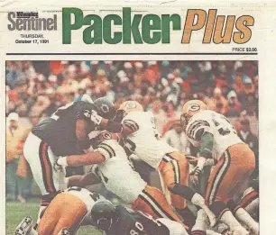  ?? ?? A look at the first issue of Packer Plus on Oct. 17, 1991. Find more covers in our look back through the years on Pages 20-21.