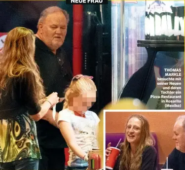  ??  ?? Diese Fotos machten in Großbritan­nien Schlagzeil­en: Sie zeigen Meghans Vater Thomas wenige Wochen vor der Märchenhoc­hzeit in London mit einer neuen Frau im Fast-Food-Laden „Peter Piper“ THOMAS MARKLE besuchte mit seiner Neuen und deren Tochter ein...