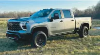  ?? MARC D. GRASSO/BOSTON HERALD ?? As Chevrolet’s newest flagship off-road truck, the 2024 Silverado 2500HD ZR2 is highly desirable and well-priced.