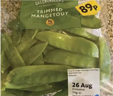  ?? ?? British consumers enjoy fresh produce especially mange tout peas.