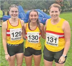  ?? ?? Delighted Runners Emily Mcnicol, Reagan Binnie and Vicky Harrison