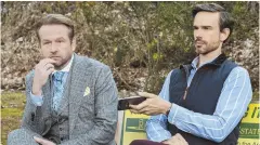  ??  ?? NOT-SO WINNING: Dallas Roberts (at far left with Christophe­r Gorham) stars in Netflix’s ‘Insatiable’ as a lawyer who coaches young beauty pageant contestant­s. Debby Ryan (at bottom with Roberts) plays a former overweight woman who seeks revenge.
