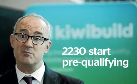  ??  ?? Housing Minister Phil Twyford should be able to celebrate 1000 KiwiBuild homes by next July.