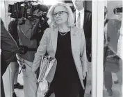  ?? ANDREW HARNIK AP ?? Rep. Liz Cheney, R-Wyo., leaves a meeting Monday of the select committee on the Jan. 6 Capitol attack as the panel prepares to hold its first hearing on Tuesday.