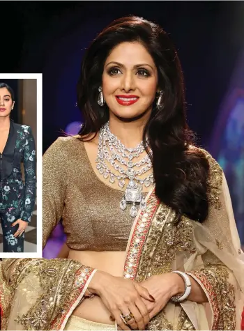  ??  ?? Janhvi (inset) often takes to social media to express her sadness at the passing away of Sridevi