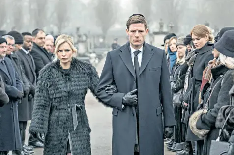  ??  ?? James Norton as Alex Godman and Faye Marsay, as Katya, above, in an episode of BBC One’s Mcmafia