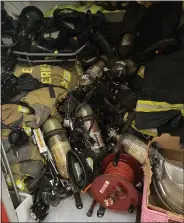  ?? SUBMITTED PHOTOS ?? Firefighte­rs from Eastern Berks Fire Department took two loads of extra gear, equipment and supplies to Slatington to add to the tractor trailer loads of fire equipment being driven recently to Kentucky.