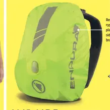  ??  ?? Reflexerna på Enduras ryggsäcksö­verdrag är placerade både baktill och på sidorna. Det gör att du syns bra från alla vinklar.