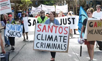  ?? ?? Australian oil company Santos is one of many to face legal challenges in recent years. Photograph: Darren England/AAP