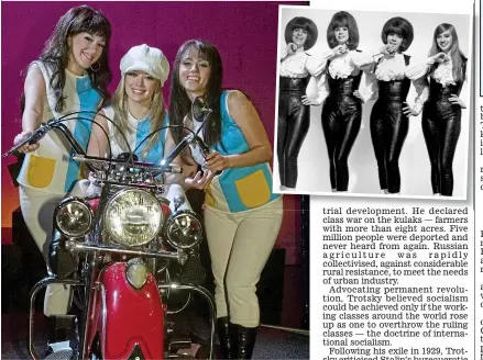  ??  ?? Tribute: Haylie Duff, Hilary Duff and Katie Campbell as The Shangri-Las on US TV. Inset: The band in the Sixties
