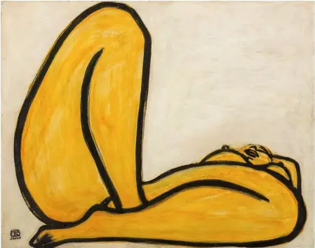  ??  ?? ‘Nude’ The sweeping lines employed by Sanyu in drawing and painting the female form embue the works with a simple, seductivel­y beauty.