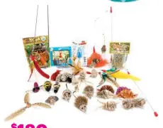  ?? ?? $ 180 The best gift for play obsessed kitties,
The Ultimate Cat Fishing Box will have your cat jumping for joy! Featuring 2 fishing rods with a range of fun attachment­s from bird to shrimp toys, Tiger Grass catnip, a laser, and more, whichever cat gets this is one very spoiled and happy feline! (Each item can also be purchased separately) christheca­t.com