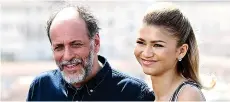  ?? — AFP photo ?? Guadagnino poses with actress Zendaya during a photocall for the release of the movie ‘Challenger­s’ in Rome.