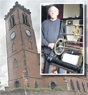  ??  ?? Expert Ian Richardson (inset) has fixed the Christ Church clocks