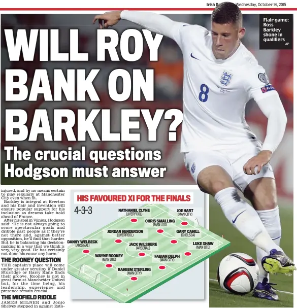  ??  ?? Flair game: Ross Barkley shone in qualifiers
AP