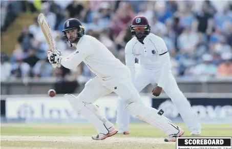  ??  ?? Durham’s Mark Stoneman on his way to a half century for England at Headingley yesterday.