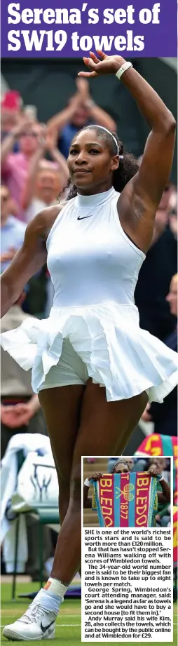 ??  ?? Triumph: Serena Williams after winning her match yesterday