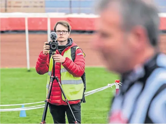  ??  ?? Patrick Rooney, from Blairgowri­e, followed a speedway team to produce the film, In The Red, which has been shortliste­d for awards.