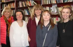  ??  ?? Members of the Wexford Literary Festival Maria Nolan, Imelda Carroll, Carmel Harrington, Adele O’Neill and Sheila Forsey at the Irish Writers Centre for the Internatio­nal Women’s Day Readathon.