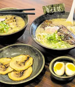  ??  ?? Get your ramen fix safely at Hanamaruke­n Ramen.