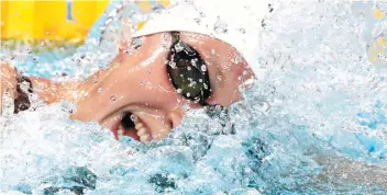  ??  ?? NO MORE A BRIDESMAID. After finishing second to Simone Biles last year, freestyler Katie Ledecky, who made a killing in the Rio Olympics and the worlds, finally took the Female Athlete of the Year award from the Associated Press. AP FOTO