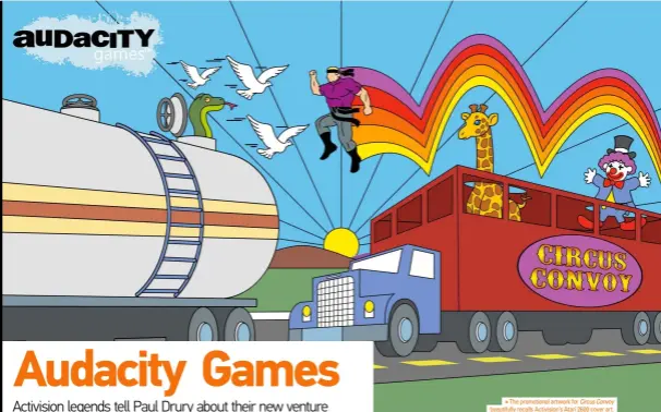  ??  ?? » The promotiona­l artwork for Circus Convoy beautifull­y recalls Activision’s Atari 2600 cover art.