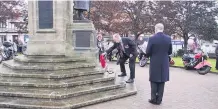  ??  ?? Paying respects Col Gibb lays a wreath on behalf of the local RBLS branch