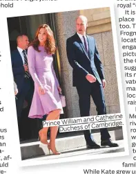  ??  ?? Catherine and Prince William Cambridge. Duchess of