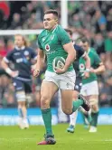  ??  ?? Ireland’s Jacob Stockdale