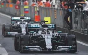  ?? AP ?? Valtteri Bottas took pole by just 0.023 seconds ahead of Lewis Hamilton as Mercedes drivers secured the front row in China – the 1,000th F1 race