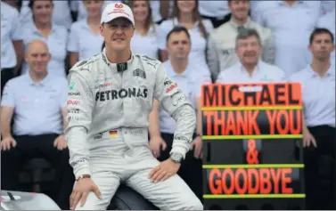 ??  ?? SUPERCAMPE­ÓN. Schumacher en 2012, año de su retirada definitiva de los circuitos de Fórmula 1.