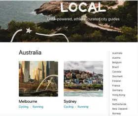  ??  ?? RIGHT: Browse a collection of curated running and cycling routes in locations all over the world.