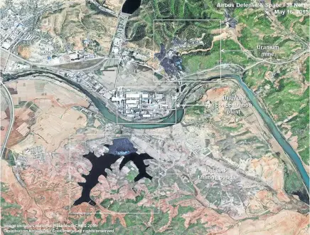  ?? Photo: AIRBUS DEFENSE & SPACE AND 38 NORTH ?? Satellite coverage has revealed an increase in operations at North Korea’s uranium mining and treatment plants.