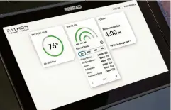  ?? ?? Fossil-fuel generators might be a thing of the past thanks to easy-to-use power-storage solutions, such as Navico’s Fathom system.