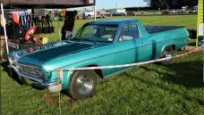  ??  ?? Right: Malcolm Wilkie, from Napier Auto Upholstery, has a ’66 Impala four-door sedan that has been converted to what is essentiall­y an El Camino. The Impala was right-hand drive from factory, and the ute conversion was done by John Curtain some 35...