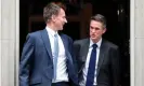  ??  ?? Jeremy Hunt and Gavin Williamson leaving Downing Street. Both have denied leaking details of the NSC meeting. Photograph: Toby Melville/Reuters