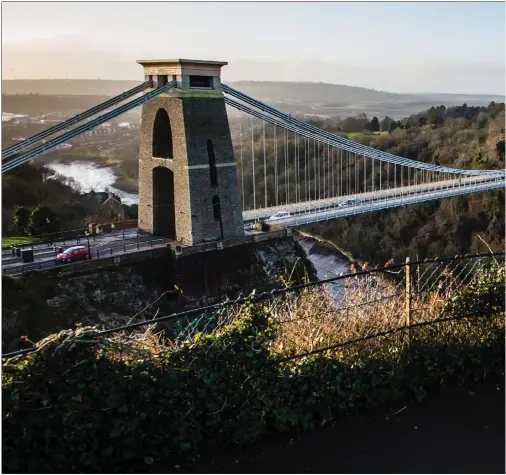  ??  ?? The famous Clifton Suspension Bridge in Bristol was designed by Isambard Kingdom Brunel and opened in June 1831