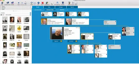  ??  ?? Family trees are better with visuals, and Heredis 2017 World allows you to import images so that everyone looks better.