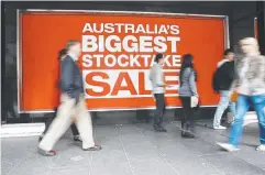  ??  ?? HIT THE SHOPS: Confidence about “time to buy a major household item” has strengthen­ed among Australian consumers.