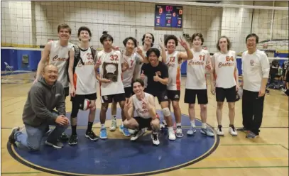  ?? Photo courtesy of Castaic boys’ volleyball ?? The Castaic boys’ volleyball team finished as the champions of the consolatio­n bracket in the silver division at the Bellflower tournament held last weekend.