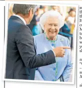  ??  ?? Great fun: the Queen enjoys being shown around Alan’s ‘From the Moors to the Sea’ garden at Chelsea