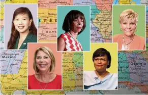  ??  ?? Women power: Some of the 300 over women mayors in the US, (from left) Mei, Stothert, Pugh, Cantrell and Price.