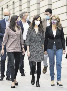  ?? ALEJANDRO MARTÍNEZ VÉLEZ / EUROPA PRESS ?? Las ministras Irene Montero, Ione Belarra y Yolanda Díaz, ayer.