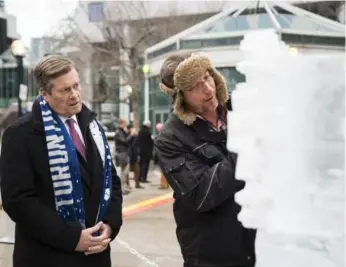  ?? ANNE-MARIE JACKSON/TORONTO STAR ?? Mayor John Tory has introduced several measures to attract visitors to King St., including ice sculptures.
