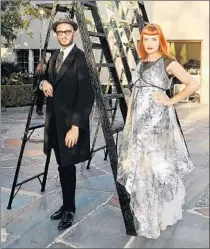  ?? Stefanie Keenan Wireimage ?? ARTISTS Mattia Biagi, left, and Valerg Pobega add to the eclectic scene for the LAXArt benefit gala at Greystone Mansion.