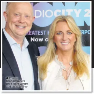  ??  ?? Former Sandground­ers boss Mark Wright and his wife, Sue