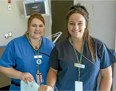  ?? DOUG FIELD/ STUFF ?? Nurses Kylie Hough, left, and Emma Te Raki believe more needs to be done to educate Ma¯ ori communitie­s about health issues.